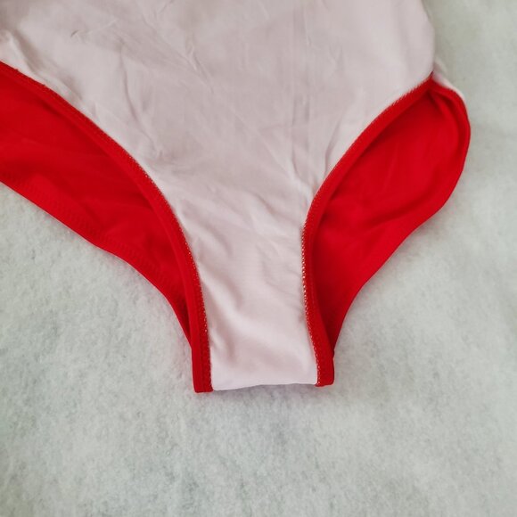 Swimsuit Red Size M Tummy Control Halter Style 1 Piece - Picture 11 of 14